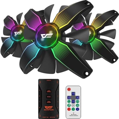DarkFlash 120mm PC Case Fan RGB LED Gaming Compute Fan for CPU Cooling Fan Water Cooling Fan Addressable Silent RGB Case Fans