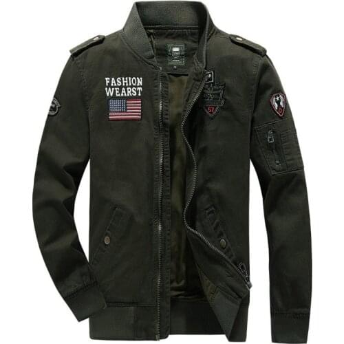 Jacket Mens Spring New US Special Forces Pilot Casual Work Clothes Youth Large Military Coat Washed Cotton