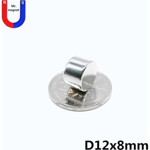 10/50/200pcs 12x8 magnet permanent High quality strong magnetic 12*8 mm neodymium magnet 12mm x 8mm mini small disc NdFeB magnet