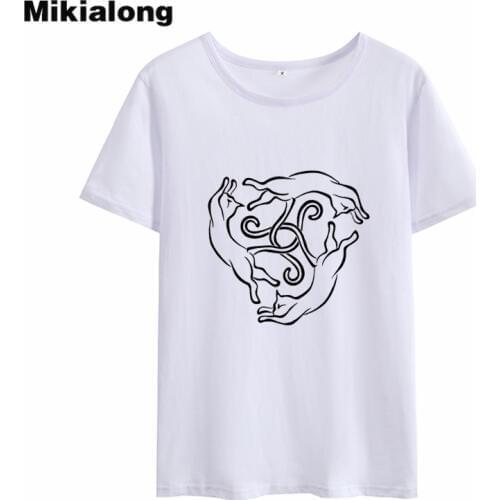 Mikialong 2018 Kawaii 3 Cats T-shirt Women T Shirt Ulzzang Harajuku Black White Funny Tshirt Women Summer Top Tee Shirt Femme