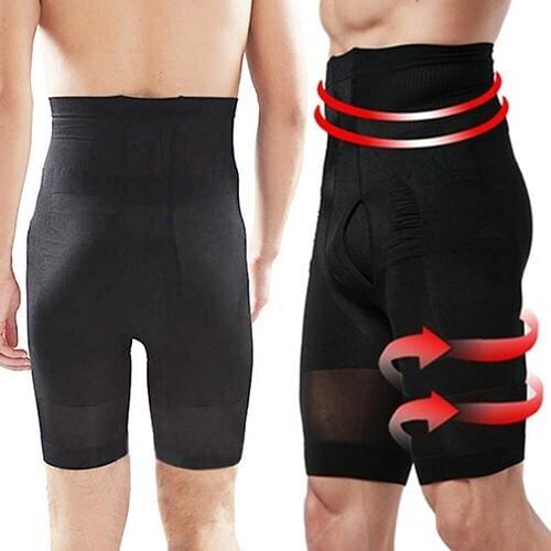 Men Shorts Pants Fat Burning Flat Stomach Compression High Waist Shape Leggings Workout Leggings Fitness Sports Pants
