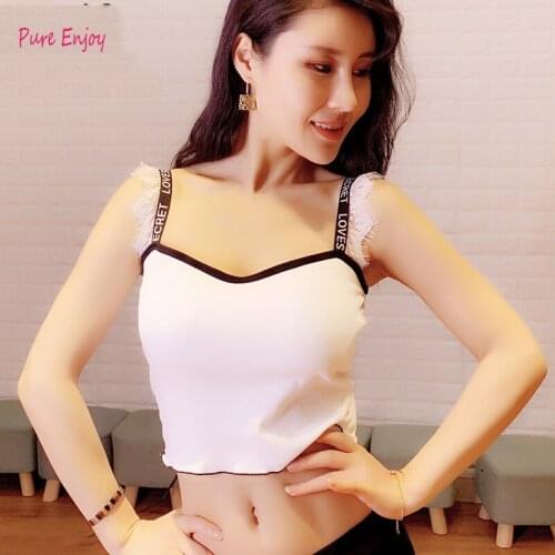 New Belly Dance Lady Cotton Vest Underwear Removable Chest Pad Practice Wear Underwear Multicolor Dance clothes suspenders