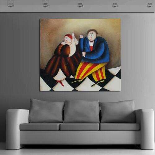 New Design Handpainted Decorative Art Oil Paintings on Canvas Art Pictures Lovely Lovers Wall Stickers for Home Decor