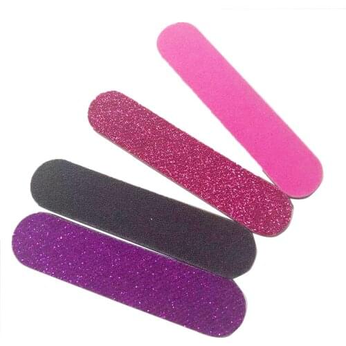 50 pcs random colour glitter nail file eva emery board personal nail file manicure tool nail art tool