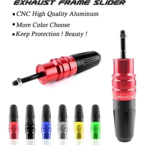 Motorcycle CNC Exhaust Slider Crash Pad Bar Side Protector for SUZUKI GSF 250 400 650 600 S N 1250 BANDIT GSF1250 GSF650 GSF600