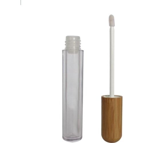 20/50pcs 6ml Transparent Lip Gloss Tube with Bamboo Cap Environmental Classic Lip Glaze Bottle Cosmetic Tools Packaging Shell