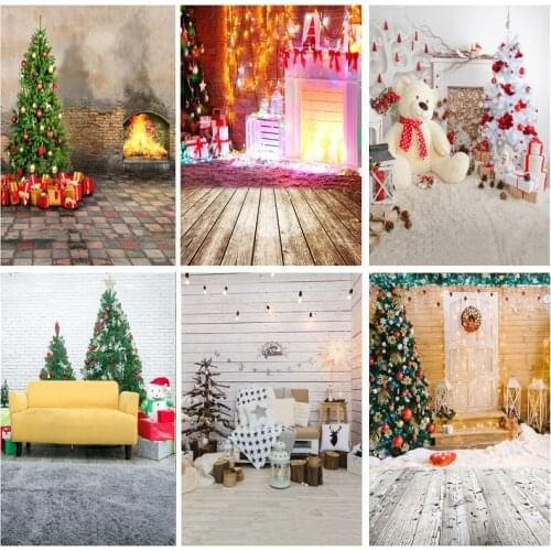Christmas Indoor Theme Photography Background Christmas tree Fireplace Children Portrait For Photo Backdrops 21712 YXSD-11