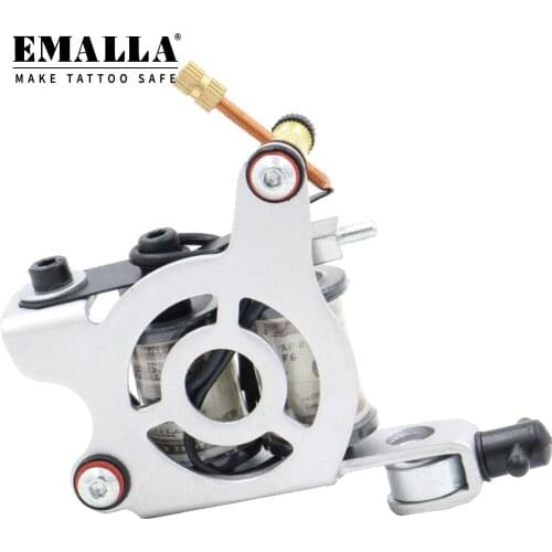 EMALLA Coil Tattoo Machine Guns For Lining Shading 10 Warps Iron Handmade Tattoo Machine Gun Tattoo Needles Tattoo Supplies