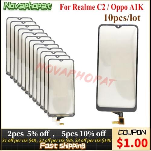 Novaphopat For Oppo A1k CPH1923 / For Oppo Realme C2 Touch Screen Digitizer Glass Sensor Screen 10pcs/lot