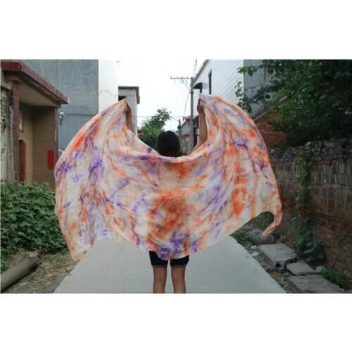 Tie Dyed Belly Dancer Silk Veils For Belly Dancer Bellydance Costume Veil Stage Performance Props Dance Accessory Free Shipping