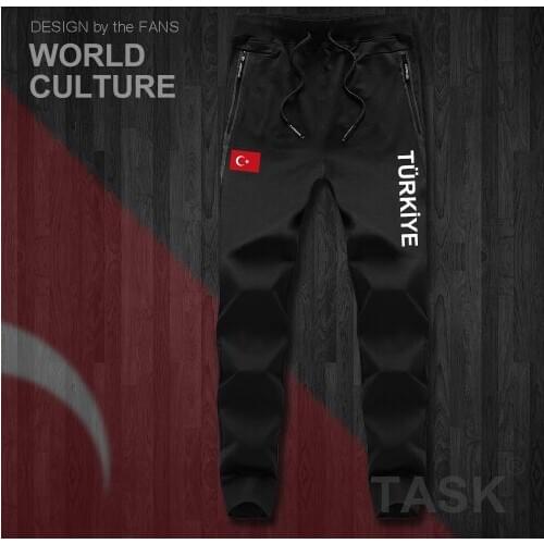 Turkey TUR Turkish Turk TR mens pants joggers jumpsuit sweatpants track sweat fitness fleece tactical casual nation country NEW