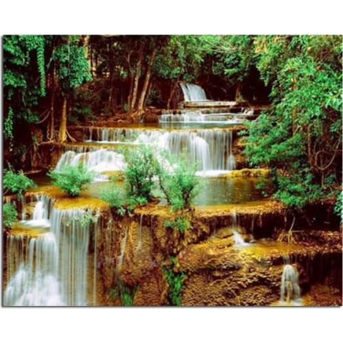 Waterfall 30x24cm Needlework Diamond Embroidery Painting Home Decoration Diamond Mosaic Pattern Full Square Diamond Painting