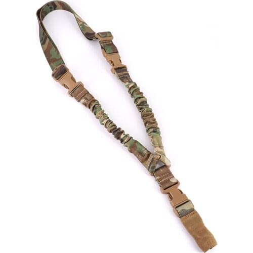High Quality Camo Nylon Tactical Sling Airsoft Military Shooting Hunting Rifle Sling Single Point Bungee Sling Gun Strap