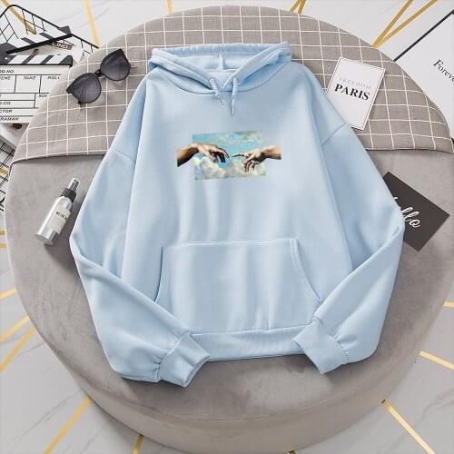 Oversized Women Hoodies Creative Hand Printed Sweatshirt Women Autumn Winter Streetwear Pullovers Thick Warm Hoodie Jumper