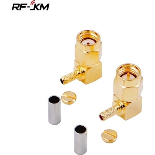 10pcs RF Connector SMA Male Plug Or RP-SMA Male Right Angle Crimp for RG174 RG179 RG178 RG316 LMR100 Cable