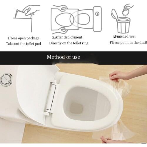 100pcs Disposable Toilet Seat Cover Protector Toilet Mat Pad Cushion Bathroom Supplies Set