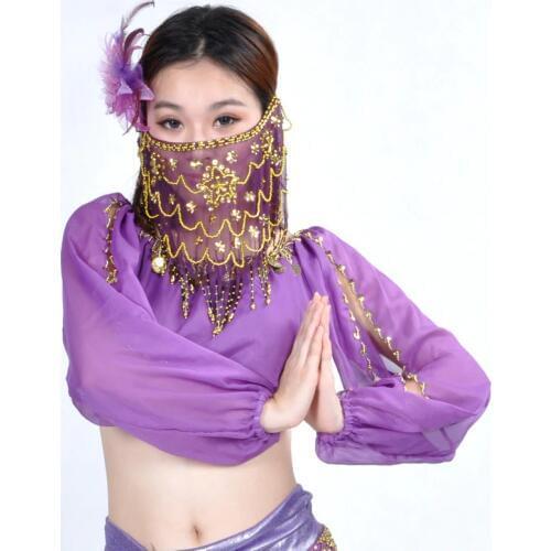 2016 high quality cheap women Indian tribal belly dance face veil for the sale of different colors 9 color HOT wholesale
