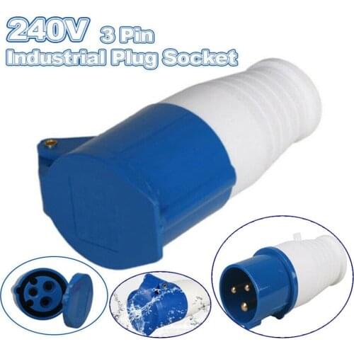 6A 3 Pin Connector Plug Industrial Male Female Plugs Waterproof IP44 240V~2P+E New Arrival Fast Shipping