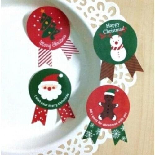 80PCS Vintage Christmas Theme series Badge Design DIY Multifunction Seal Sticker Gift Label