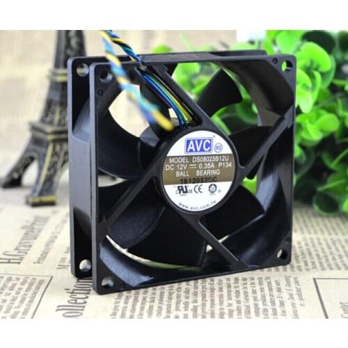 AVC 8025 12V 0.35A DS08025B12U four wire double ball large air volume fan