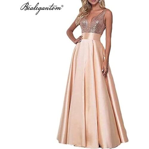 Bealegantom Green Long A-Line Prom Dresses 2021 New Beaded Women Formal Evening Party Celebrity Gowns Vestidos De Noite PD131