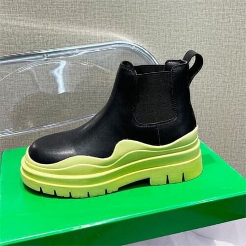 Autumn Fashion Female Platform Boots 100% Genuine Leather Women Ankle Boots Brand Designer Luxury Chelsea Boots for Women