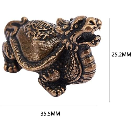 Dragon Turtle Figurines Desk Ornament Vintage Brass Sculpture Craft Home Decor Desktop Ornament Decors