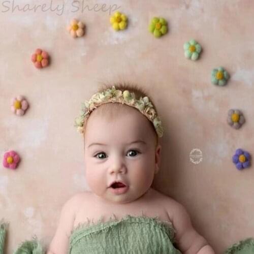 Newborn Photography Wool Felt Background Infant Baby Photo Shoots Posing Cartoon Bunny Rainbow Backdrops Props Baby Shower Gift