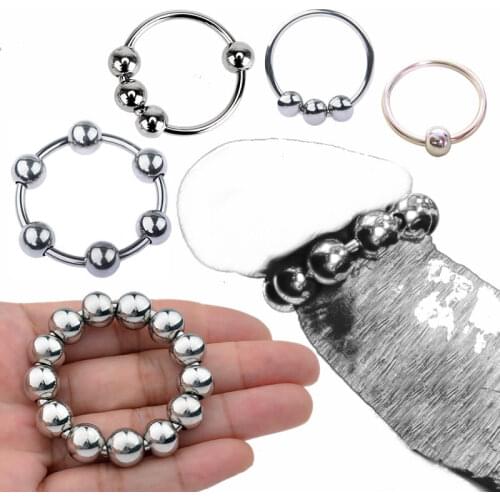 6 Sizes Metal Penis Ring Sex Toys For Men Male Delay Ejaculation Stainless Steel Cock Ring Glans Stimulator Sex Increase Orgasm