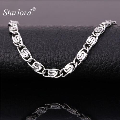Starlord Stainless Steel Jewelry Set Snail Necklace Bracelet "316" Stamp Cool 6MM 3 Size Fashion Mens Jewelry Sets GNH202