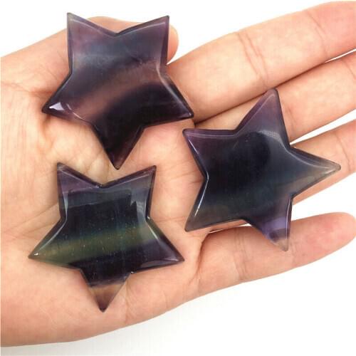 Beautiful Color Natural Colorful Fluorite Quartz Hand Carved Star Crystal Stones Healing Gifts Natural Quartz Crystals