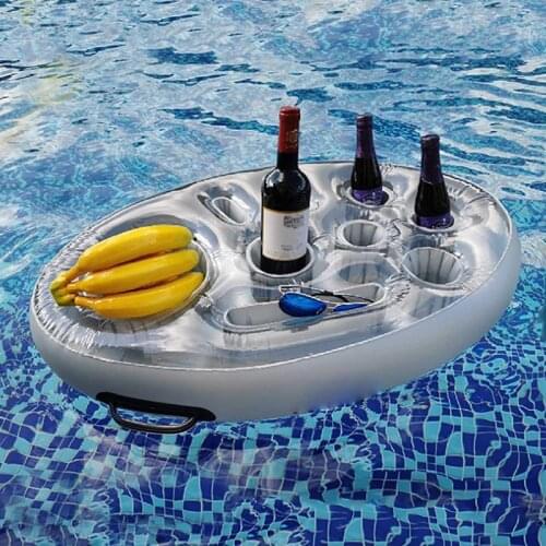 8-hole Inflatable Pool Float Tray Beer Drinking Cooler Table Bar Tray Summer Party Decoration Toy Drink Holder Coasters