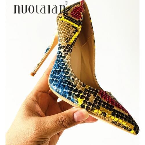 New fashion woman shoes snake printing party dress high heel shoes 12cm/10cm/8cm sexy pointed toe high heels pumps women shoes