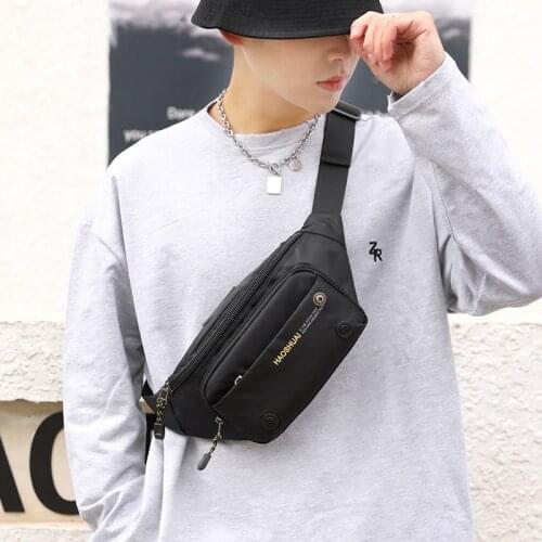 New Men pockets trendy casual mobile phone messenger shoulder bag oblique backpack sling chest bag women outdoor sports pockets