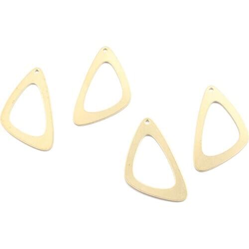 10pcs Charms Triangle Open Crafts Geometric Pendant Raw Brass Jewelry Diy Bohemia Earring Jewelry Making Accessories