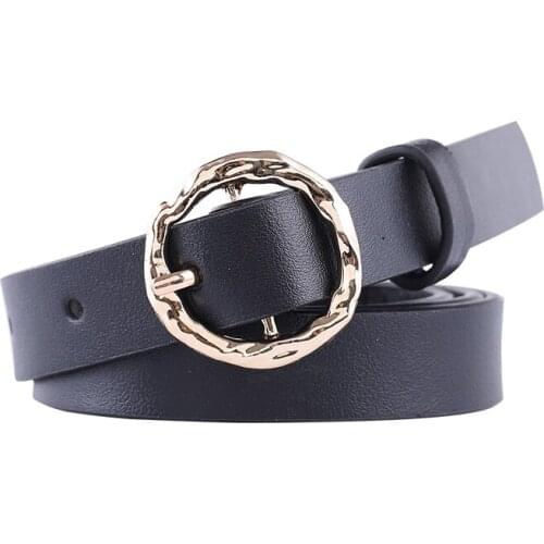 Kemeiqi Round Buckle All-match Japanese Buckle Ladies Belt Fashion Decorative Dress Thin Belt Female Belt Fashion Women belts