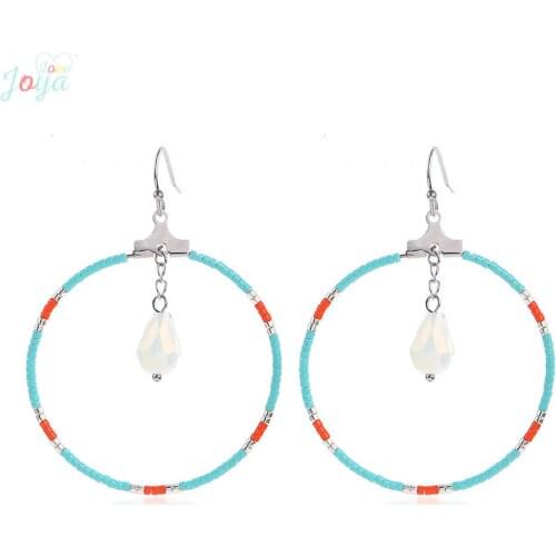 Badu Stainless Steel Earrings For Women Fashion Ethnic Big Earrings Circle Hollow Dangle Earrings Jewelry Gift brinco