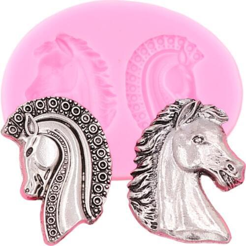 3D Craft Horse Head Silicone Molds Cake Decorating Tools Fondant Chocolate Gumpaste Moulds Polymer Clay Candy Mould