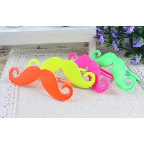 Cute Candy Color Double Finger Ring Beard Mustache Bead Rings For Women Girls GIft Retro Style Bijoux Jewelry