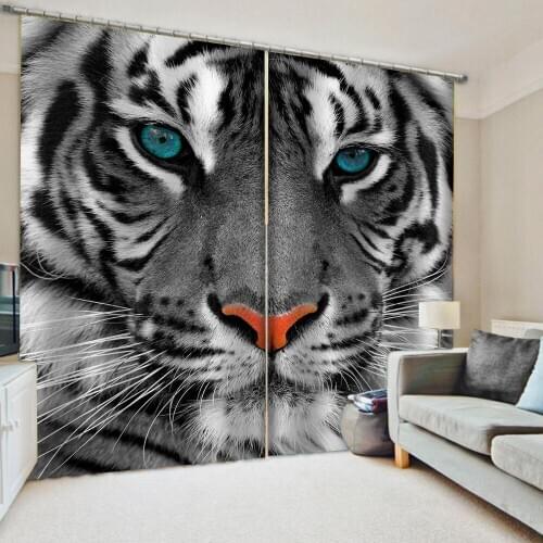 Morden gery tiger curtains 3D Window Curtains For Living Room Bedroom Customized size 3d stereoscopic curtains