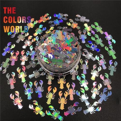 TCT-411 Crayfish Lobster 15MM Nails Glitter Nail Art Decoration Body Art Tumbler Crafts DIY Accessories Festival Party Supplier