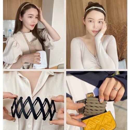 Telescopic Hairband New Portable Folding Hairpin Female Summer Invisible Hair Hole Tooth Non-slip Headband Accessories for Hair