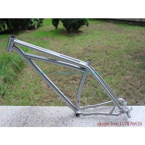 Titanium cruiser bicycle frame with 44mm head tube and sliding dropouts BSA thread BB shell CNC plate