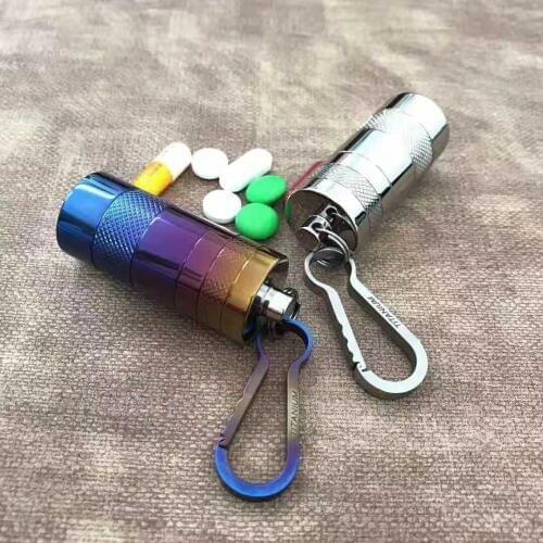 TA 1 Titanium key chains First aid mini medicine box survival box key chainuseful and fragile