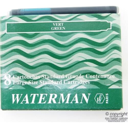 Waterman Green Fountain Pen Cartridge 8'li