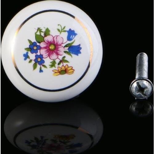 1PC Small Ceramic Handle Door Knobs Cabinet Drawer Cupboard Locker Kitchen Pull