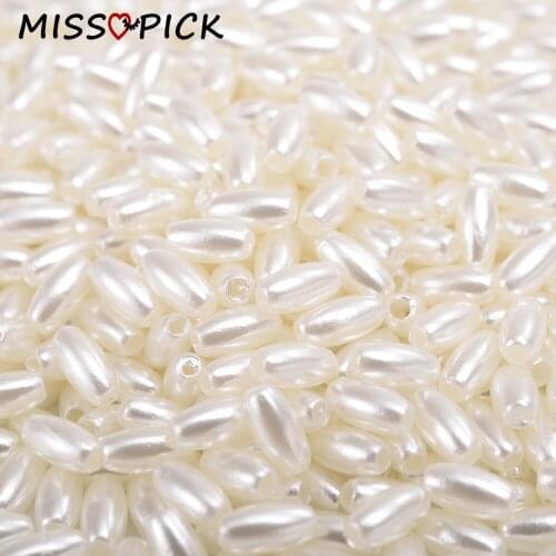 100pcs 8/12mm Acrylic Beads Imitation Pearl Oval Shape Loose Spacer Beads for Jewelry Making Handmade DIY Bracelet Necklace