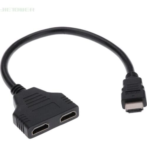 1080P 1 in 2 HDMI Splitter Adapter Male to 2 Female Onversion Head Adapter HDMI Male to Female Conversion Cable 300pcs/lot