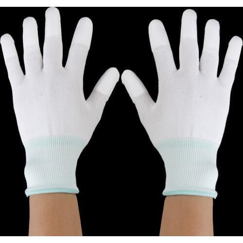2 Pairs Dust-free White Nylon Seamless Quilting Gloves DIY Apparel Sewing Tool For Machine Quilter Sewing Work