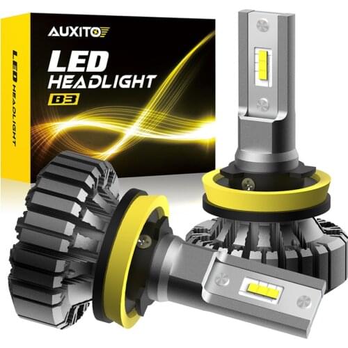 2PCS AUXITO B3 Fanless Car Headlight Bulb LED H7 H4 H8 H11 HB3 GB4 9005 9006 9012 LED Headlamp Auto Fog Lamp 6500K White 12000LM